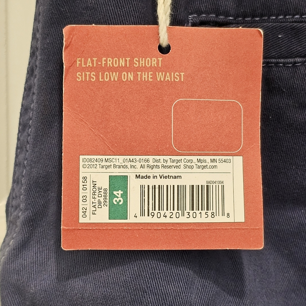 Mossimo Men's Flat-Front Dip Dye 5-Pocket Shorts, NWT, Size 34 Waist - Picture 2 of 3